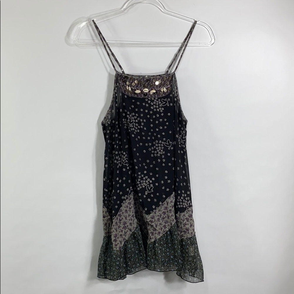 Free People Breezy Seashell Sequin Trim Dress Lg - Picture 2 of 10
